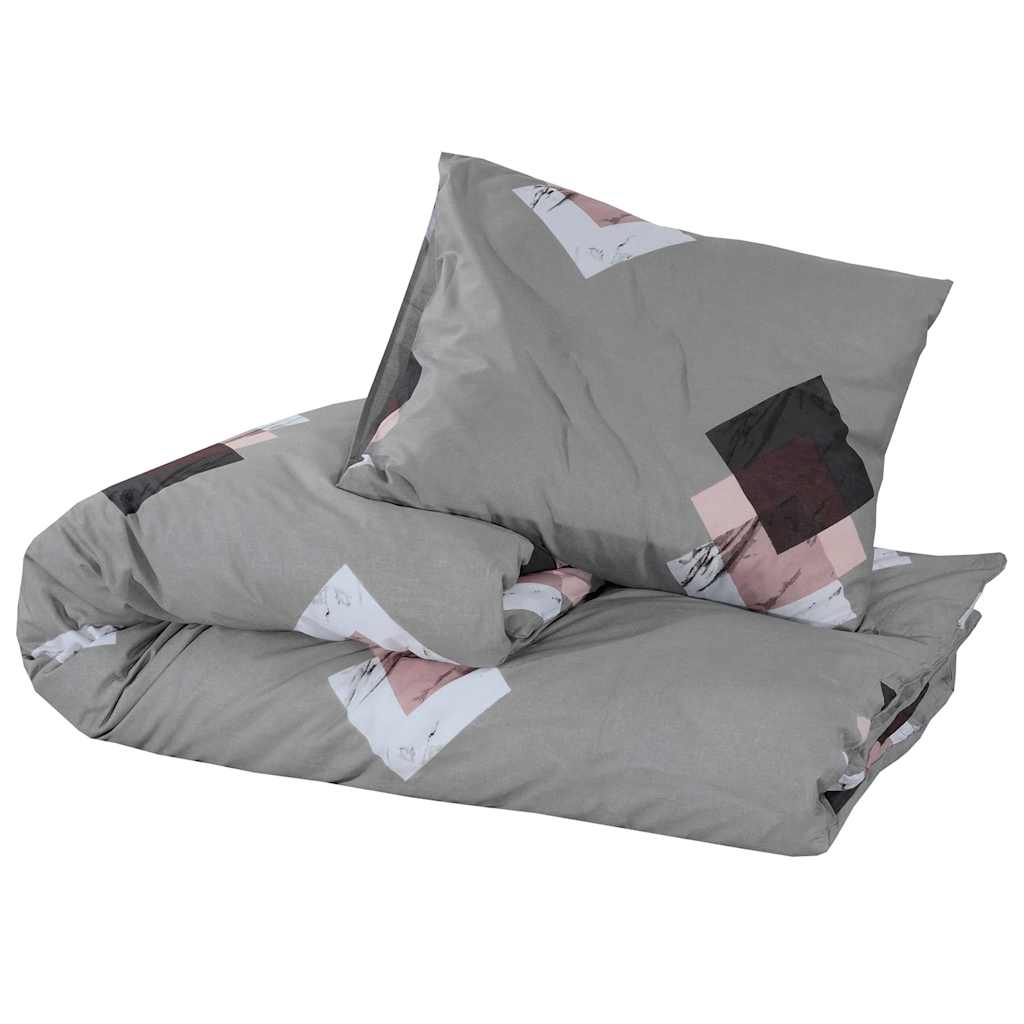 Parure de lit grise 260x240 cm coton