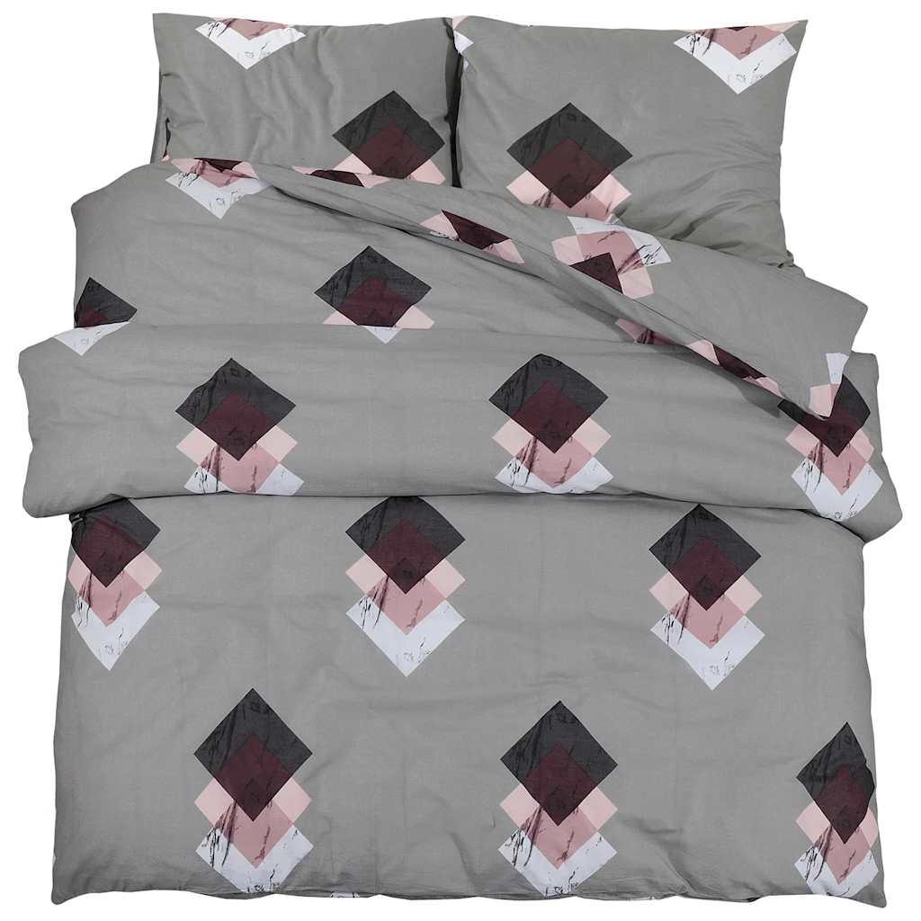 Parure de lit grise 140x200 cm coton