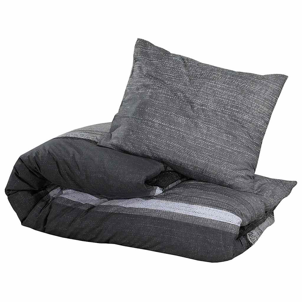 Parure de lit gris foncé 140x200 cm coton
