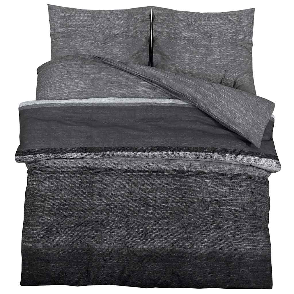 Duvet Cover Set Dark Gray 200x200 cm Cotton