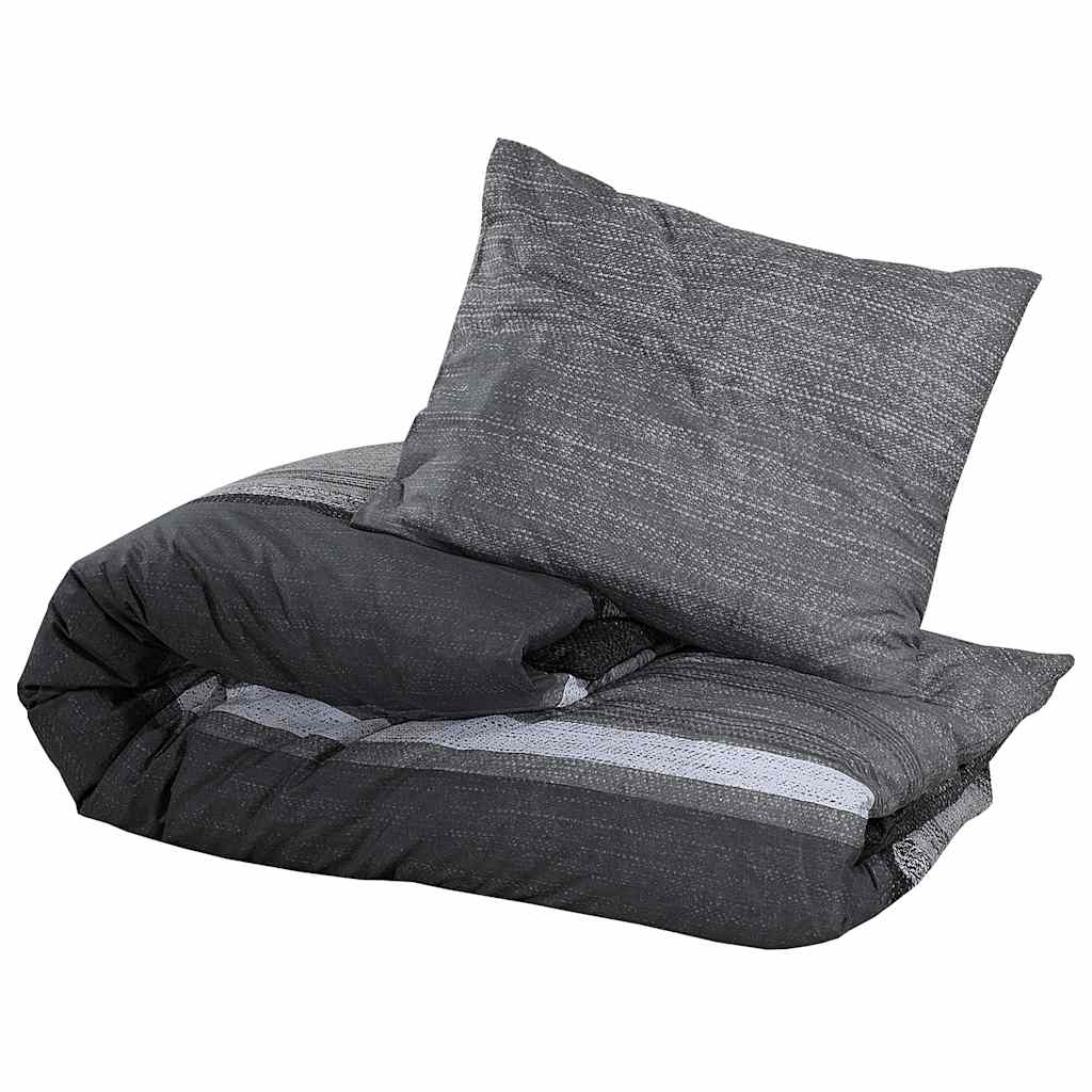 Duvet Cover Set Dark Gray 200x200 cm Cotton
