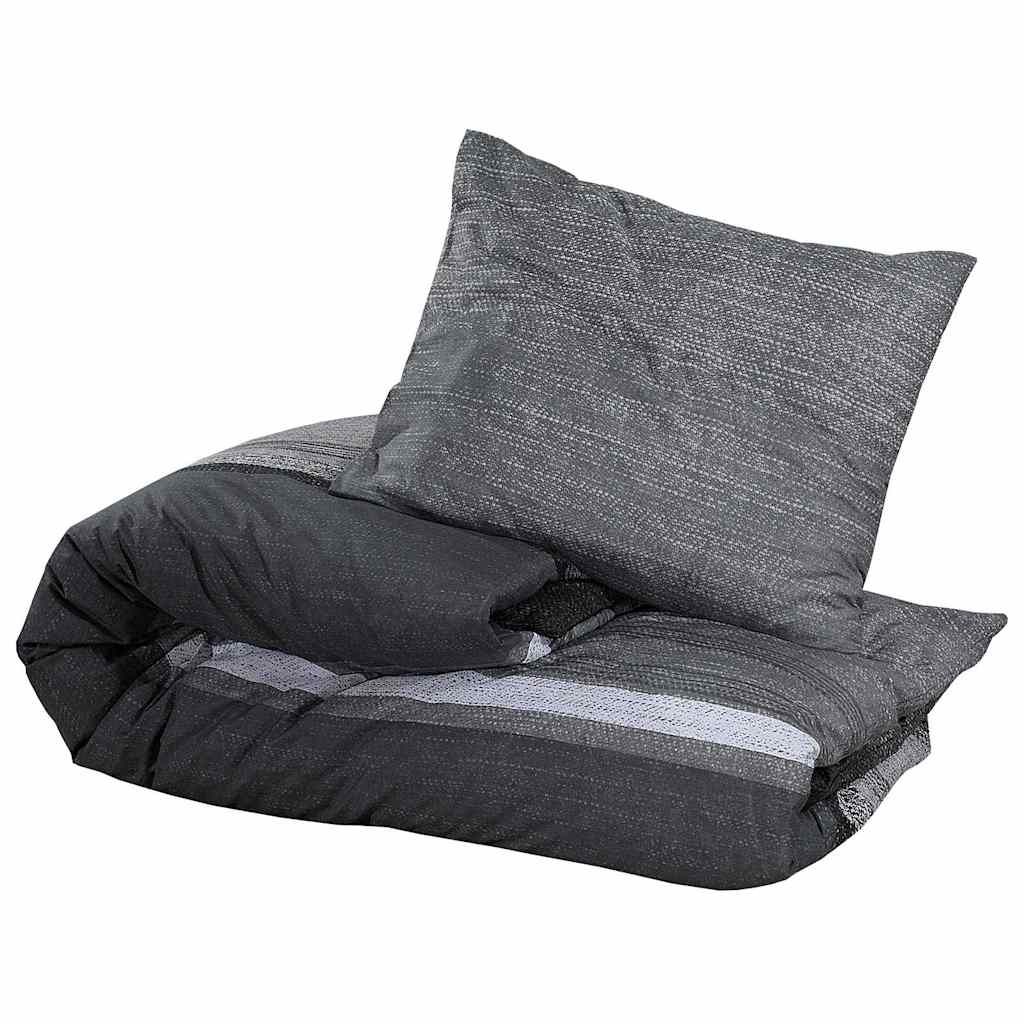 Duvet Cover Set Dark Grey 140x200 cm Cotton