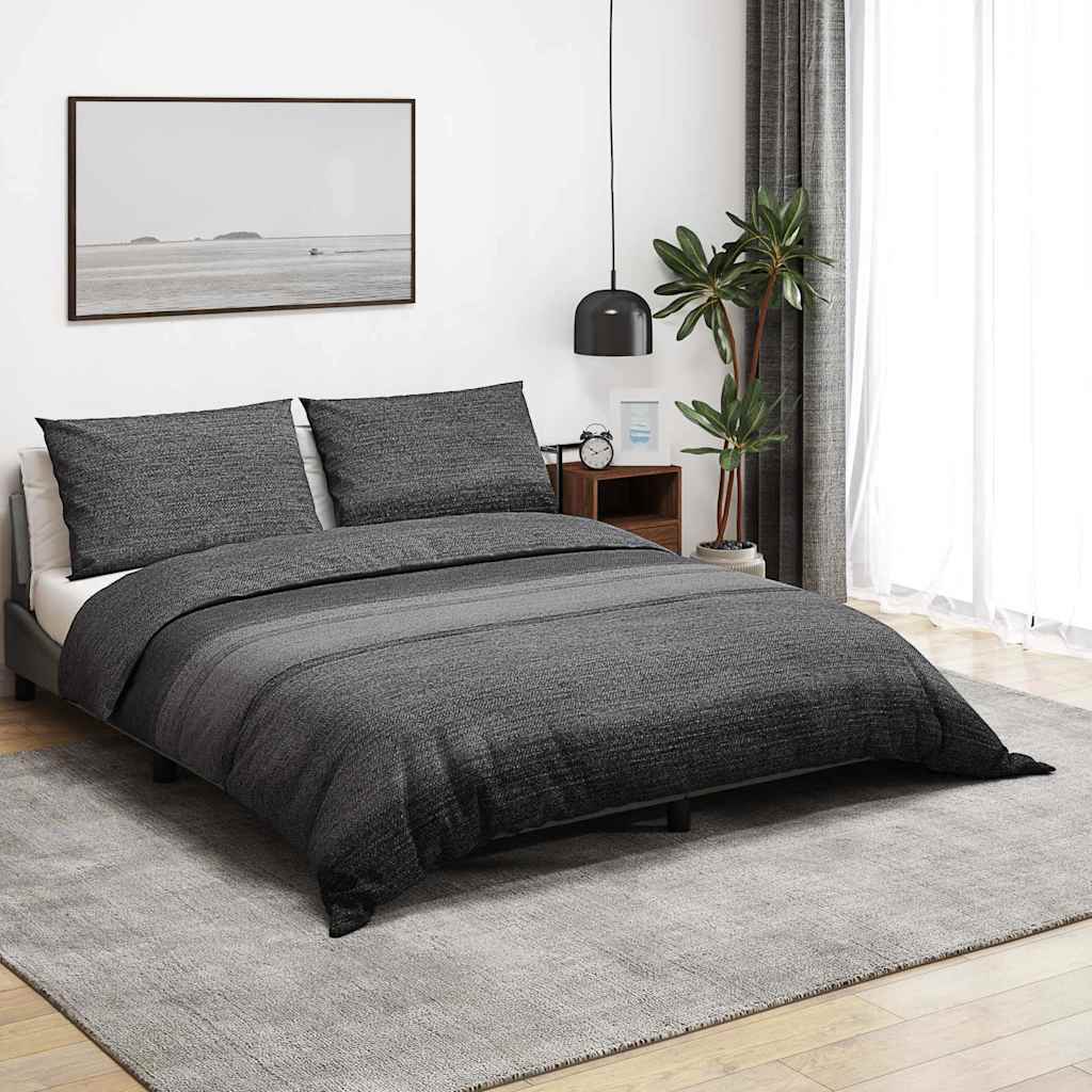 Parure de lit Gris foncé 135x200 cm Coton