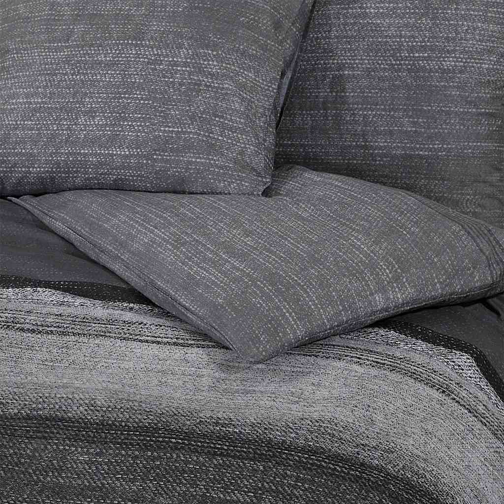 Duvet Cover Set Dark Gray 200x200 cm Cotton