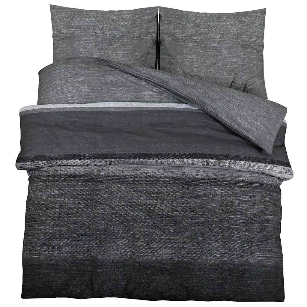 Parure de lit Gris foncé 200x220 cm Coton