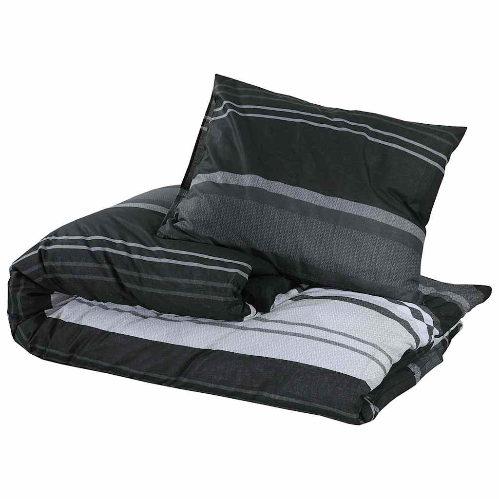 Parure de lit noir et blanc 200x200 cm coton