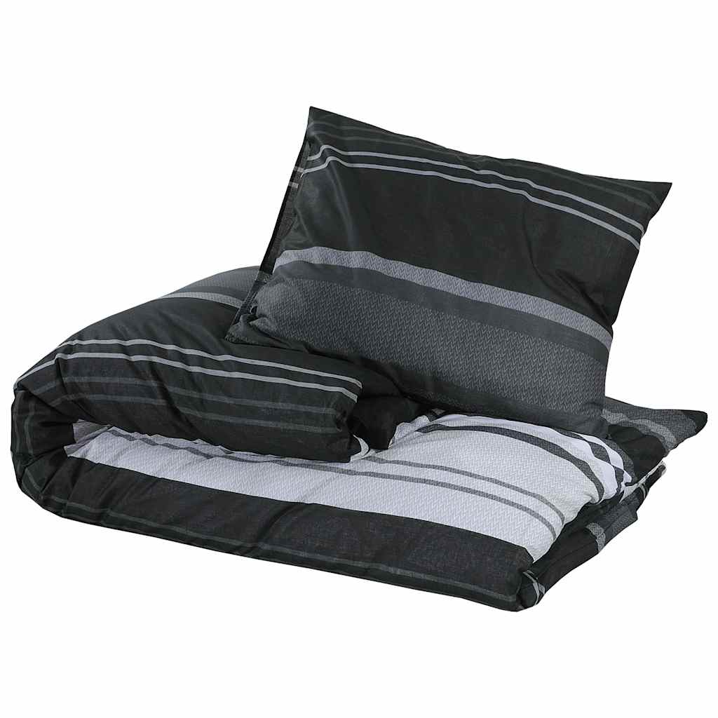 Parure de lit noir et blanc 260x240 cm coton