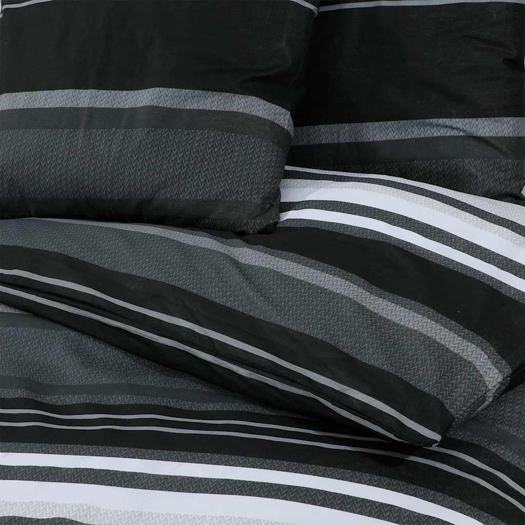 Parure de lit noir et blanc 260x240 cm coton