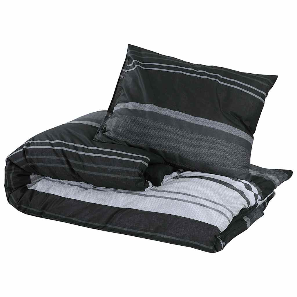 Parure de lit noir et blanc 135x200 cm coton