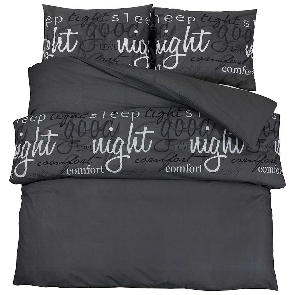 Parure de lit noire 140x200 cm coton