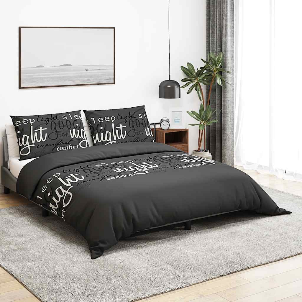 Parure de lit noire 200x200 cm en coton