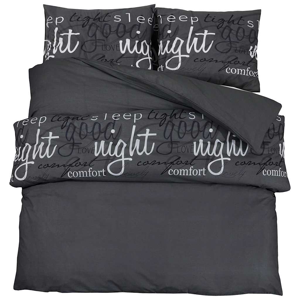Parure de lit noire 135x200 cm coton