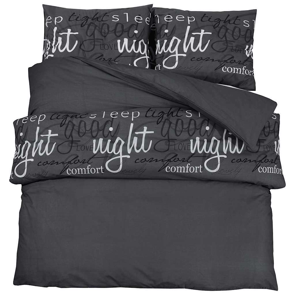 Parure de lit noire 140x200 cm coton