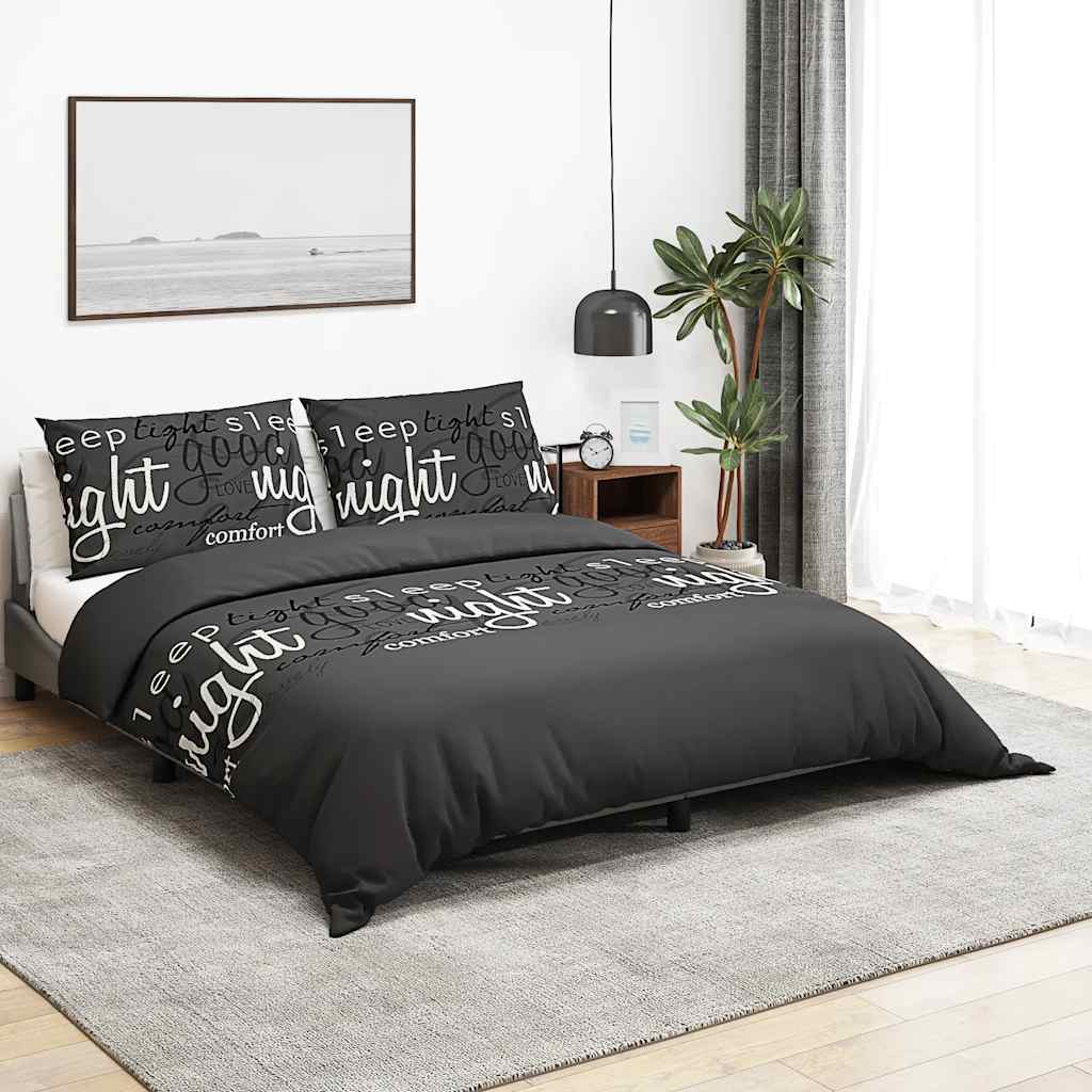 Parure de lit noire 140x200 cm coton