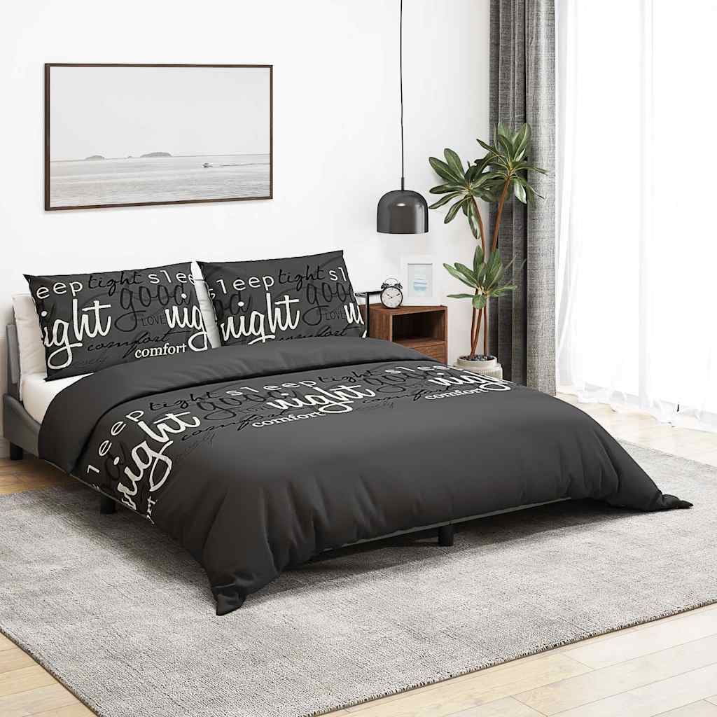 Parure de lit noire 200x200 cm coton