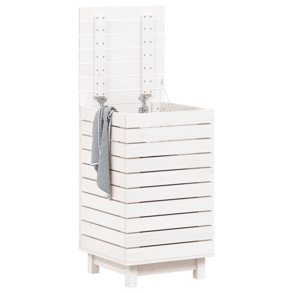 Laundry Chest White 44x44x76 cm Solid Pine Wood