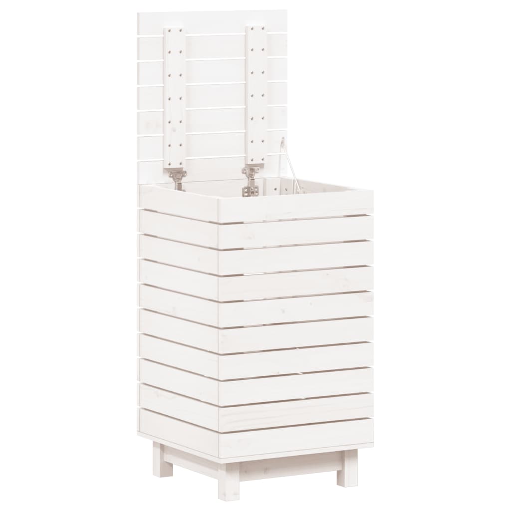 Laundry Chest White 44x44x76 cm Solid Pine Wood