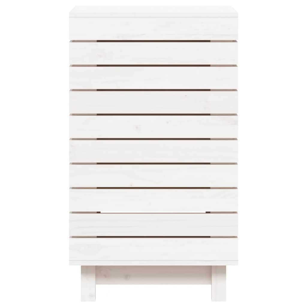 Laundry Chest White 44x44x76 cm Solid Pine Wood