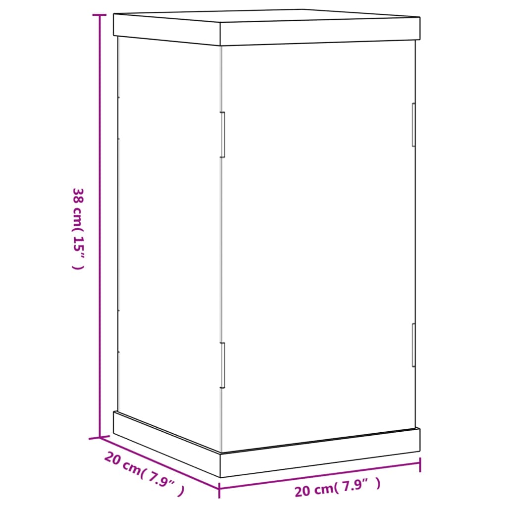 Vitrine Transparent 20x20x38 cm Acryl