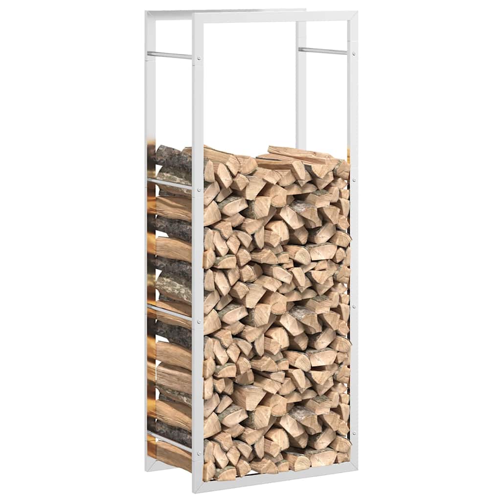 Brennholzregal 50x28x132 cm Edelstahl