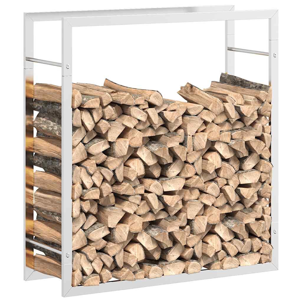 Brennholzregal 80x28x86 cm Edelstahl