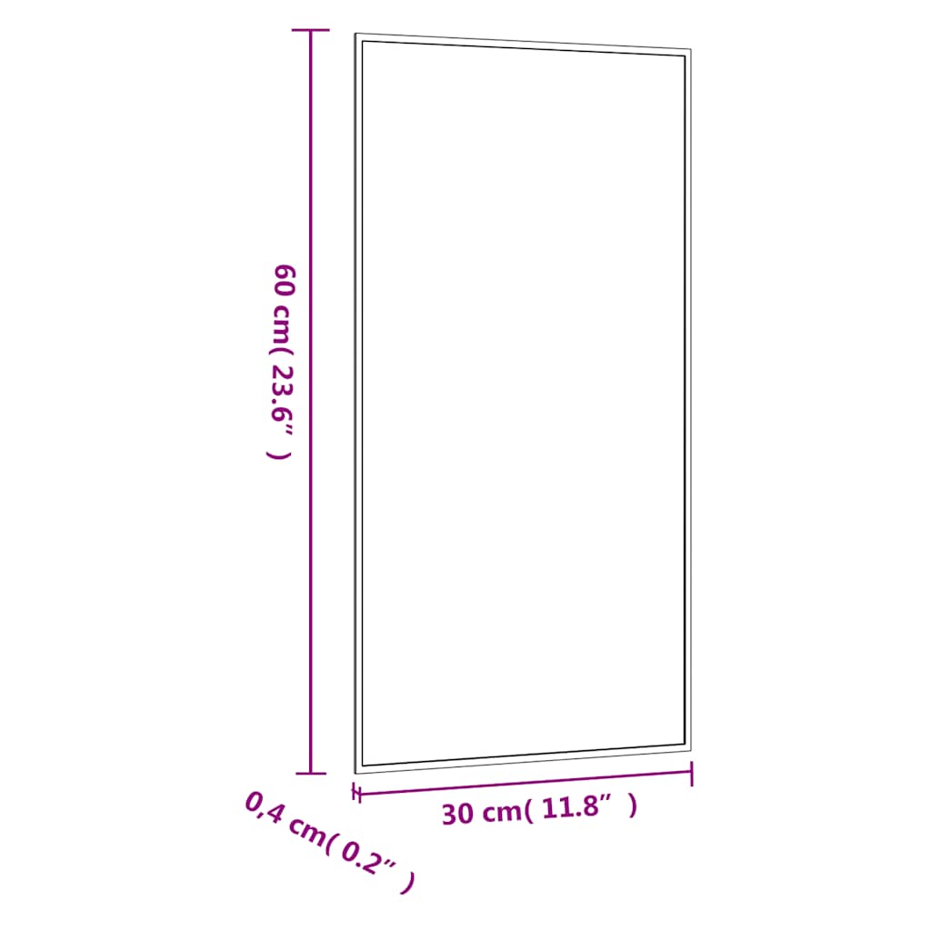 Miroir mural 30x60 cm Verre Rectangulaire