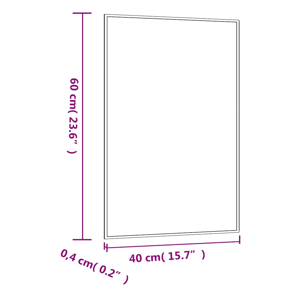 Miroir mural 40x60 cm en verre rectangulaire