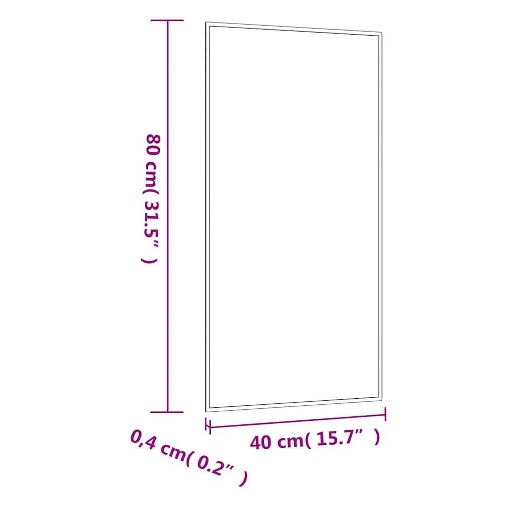 Wall Mirror 40x80 cm Glass Rectangular