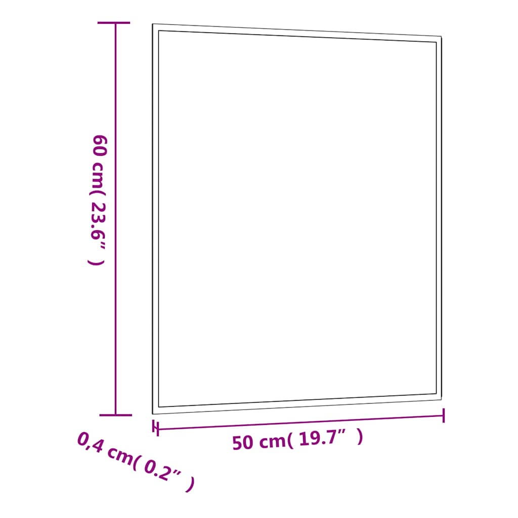 Wall Mirror 50x60 cm Glass Rectangular