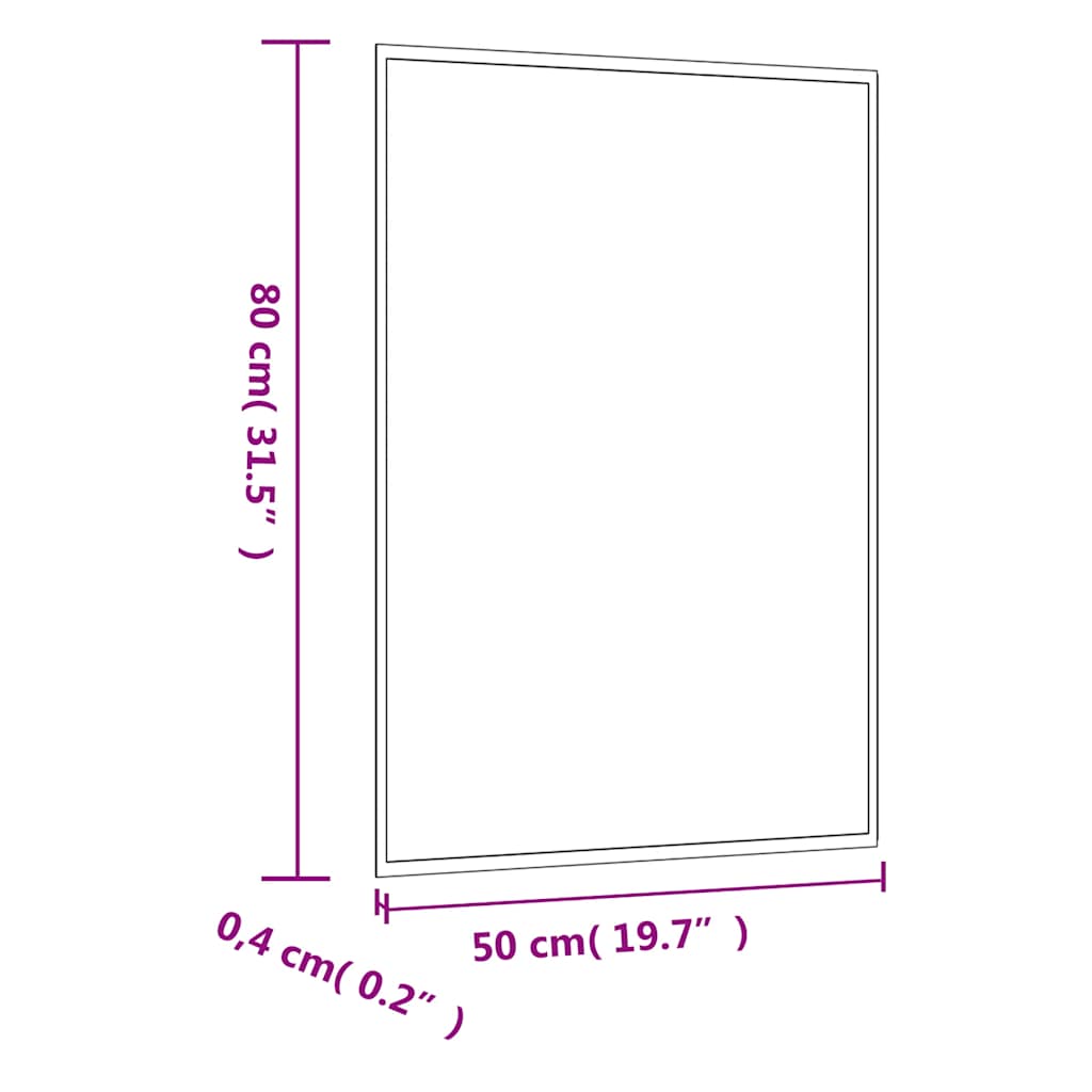 Wall Mirror 50x80 cm Glass Rectangular