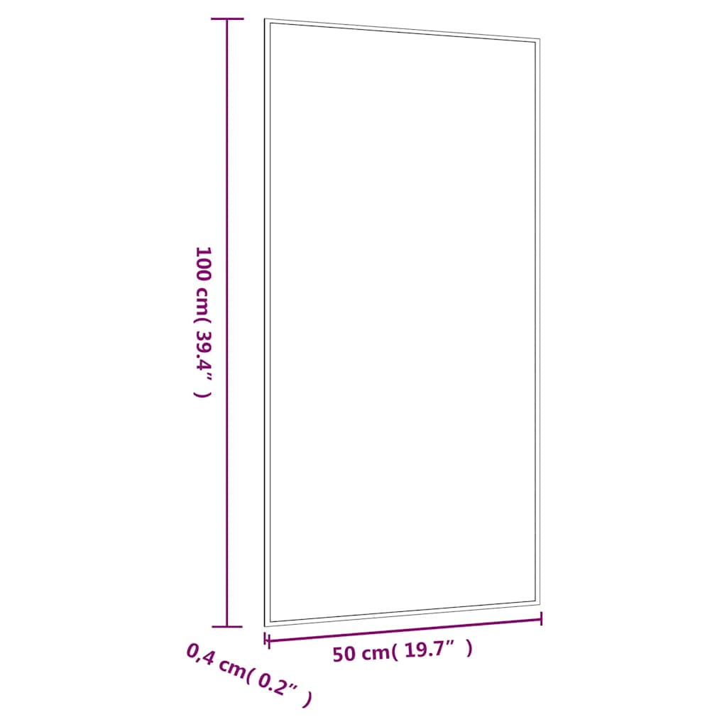 Wall Mirror 50x100 cm Glass Rectangular