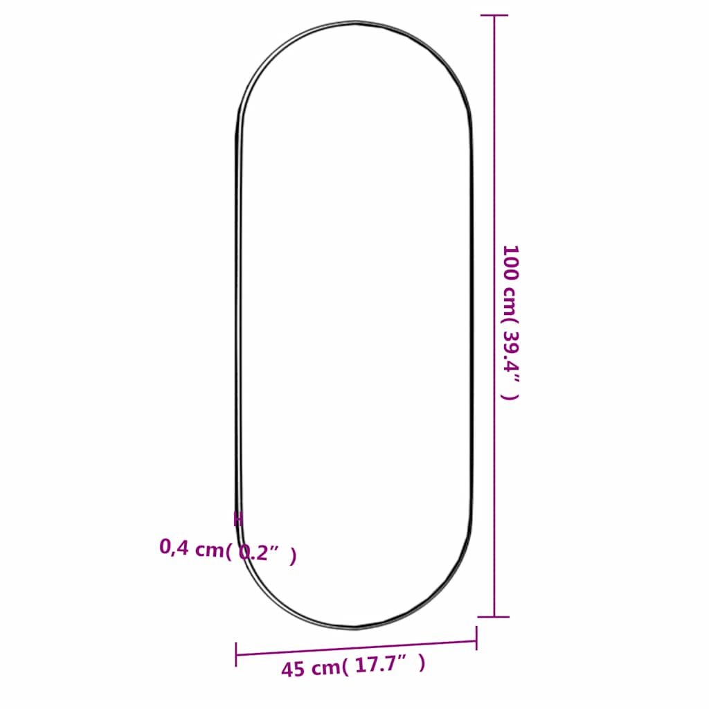 Wandspiegel 45x100 cm Glas Oval