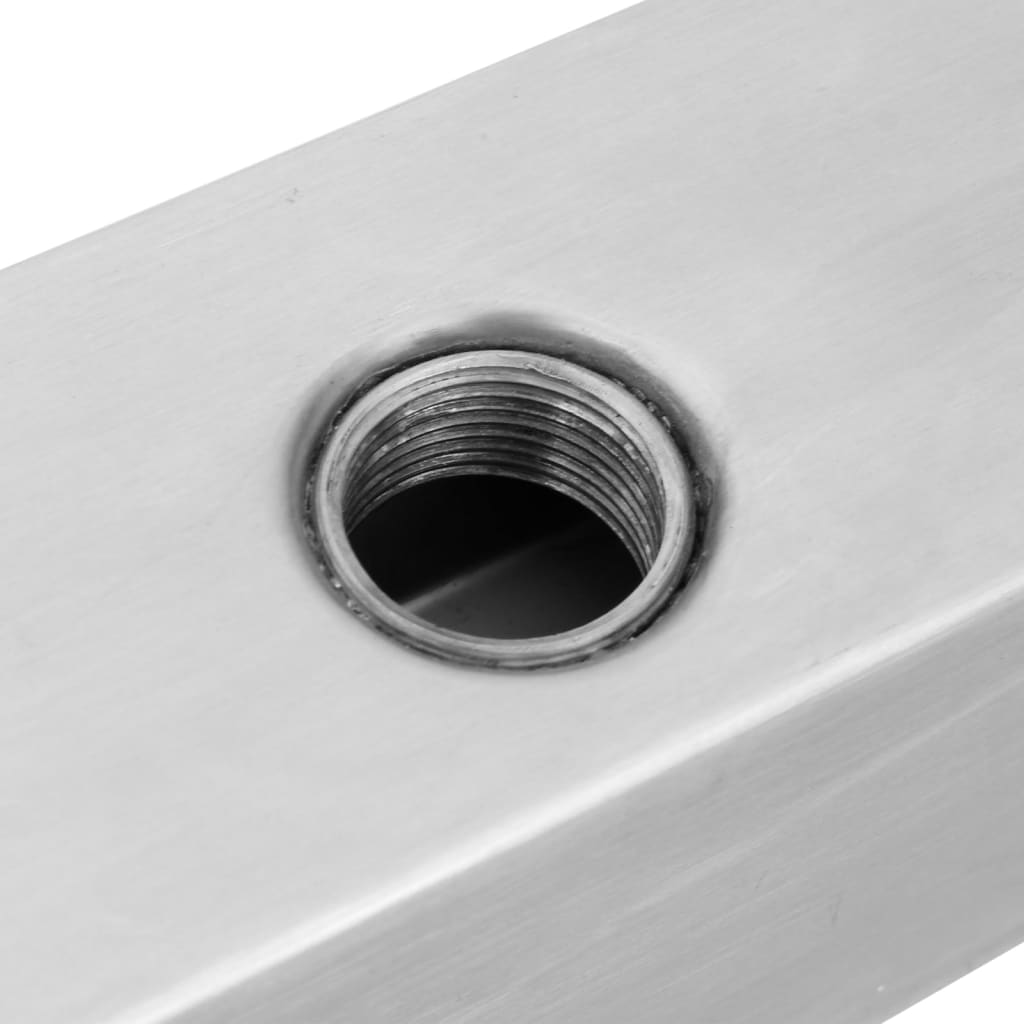 Chute d'eau de piscine rectangulaire en acier inoxydable 110 cm