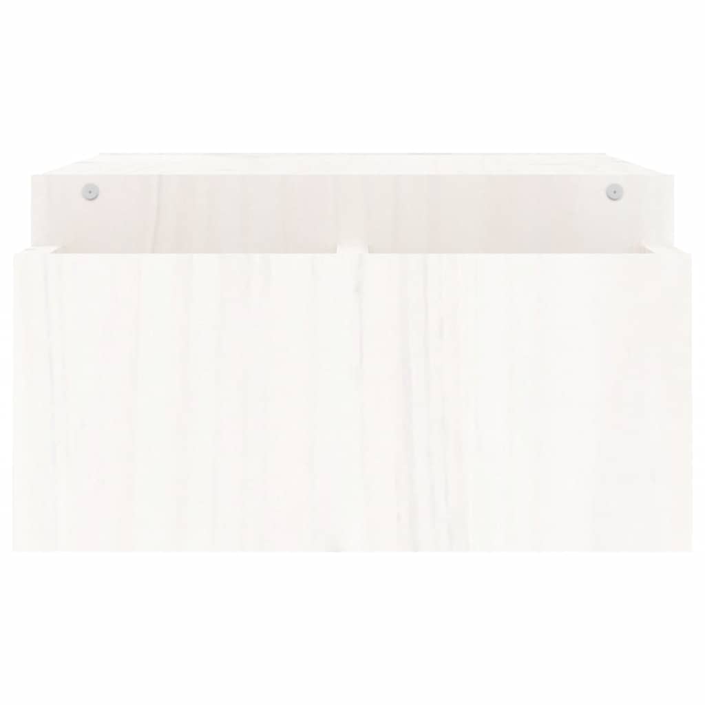 Support d'écran blanc 100x27,5x15 cm en pin massif