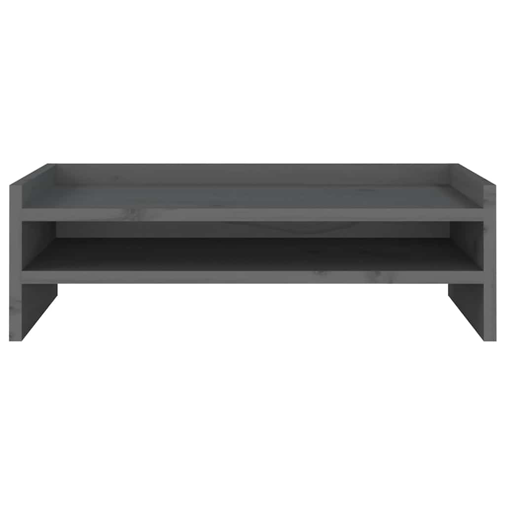 Support d'écran gris 50x24x16 cm bois de pin massif