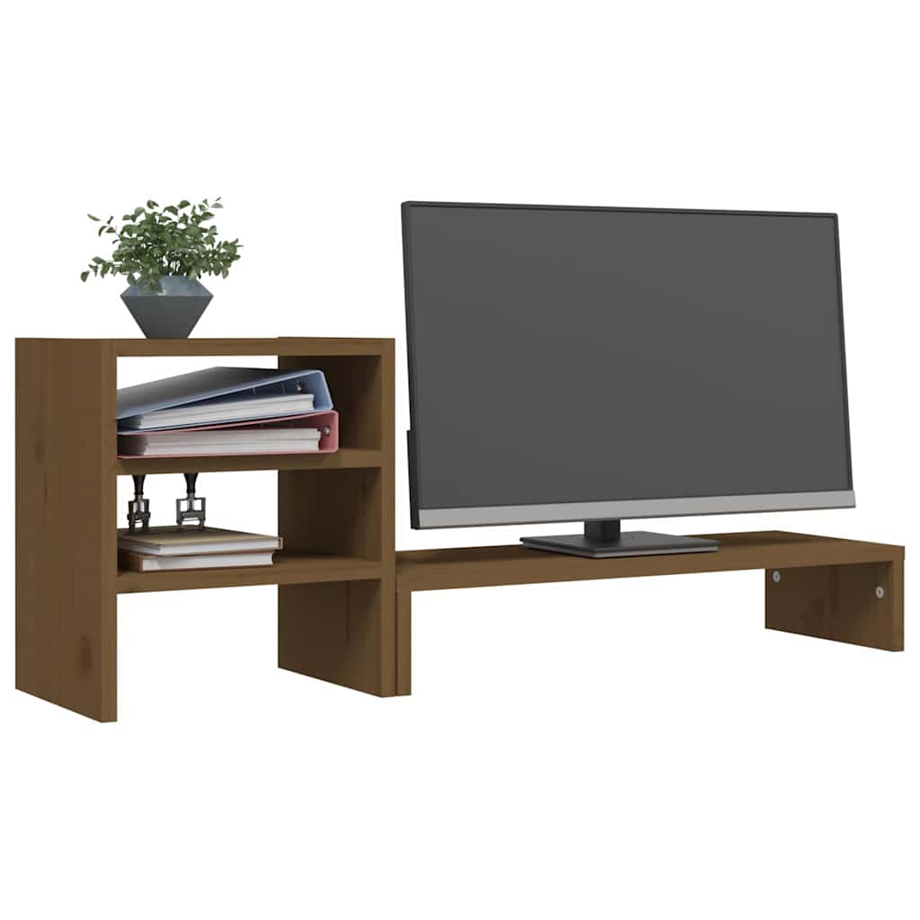 Support d'écran Marron Miel 81x20x30 cm Pin Massif