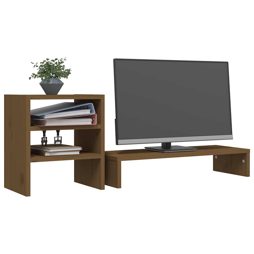 Support d'écran Marron Miel 81x20x30 cm Pin Massif