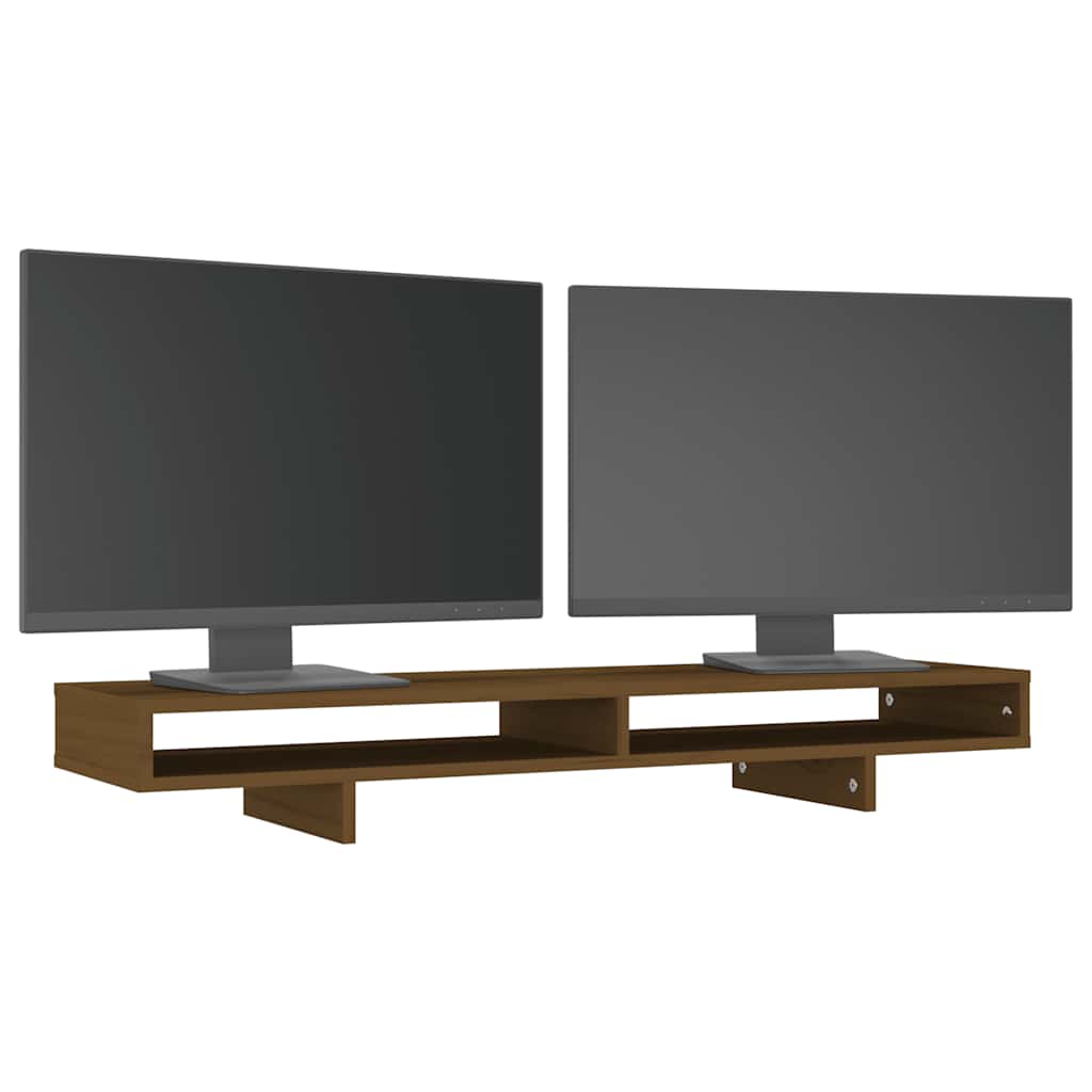 Support d'écran Marron Miel 100x27x14 cm Pin Massif
