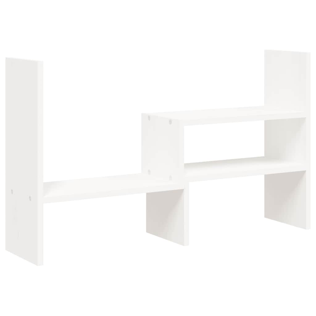 Support d'écran blanc (39-72)x17x43 cm Bois de pin massif
