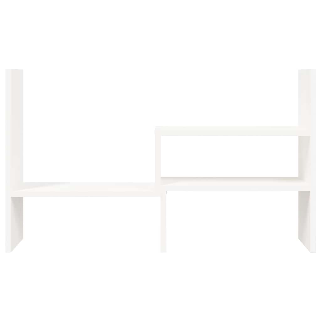 Support d'écran blanc (39-72)x17x43 cm Bois de pin massif