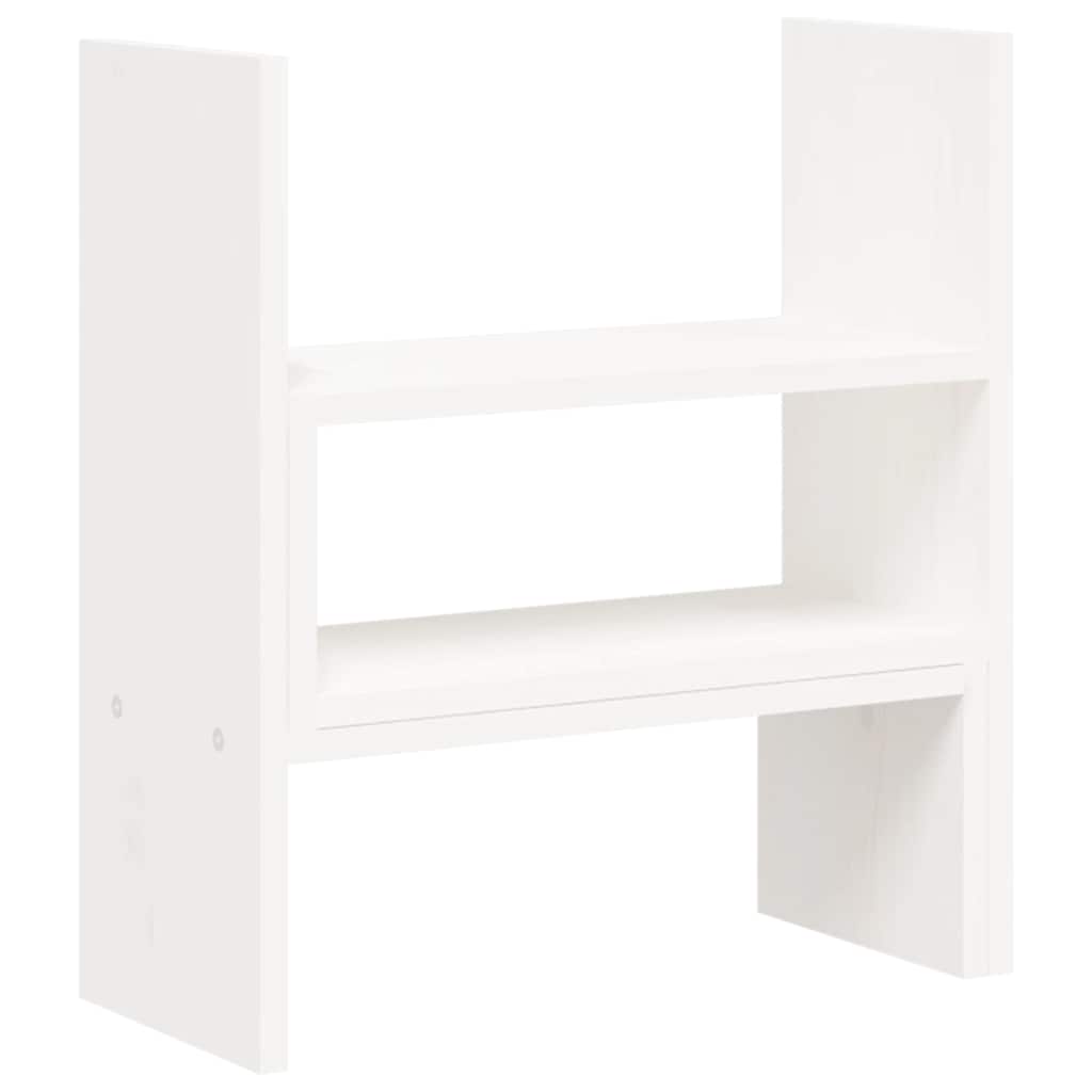 Support d'écran blanc (39-72)x17x43 cm Bois de pin massif