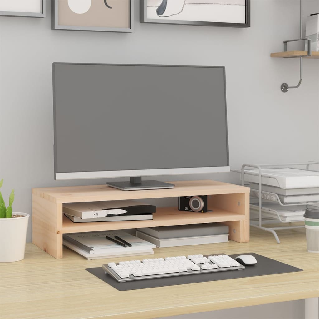 Support pour moniteur (52-101)x22x14 cm, pin massif