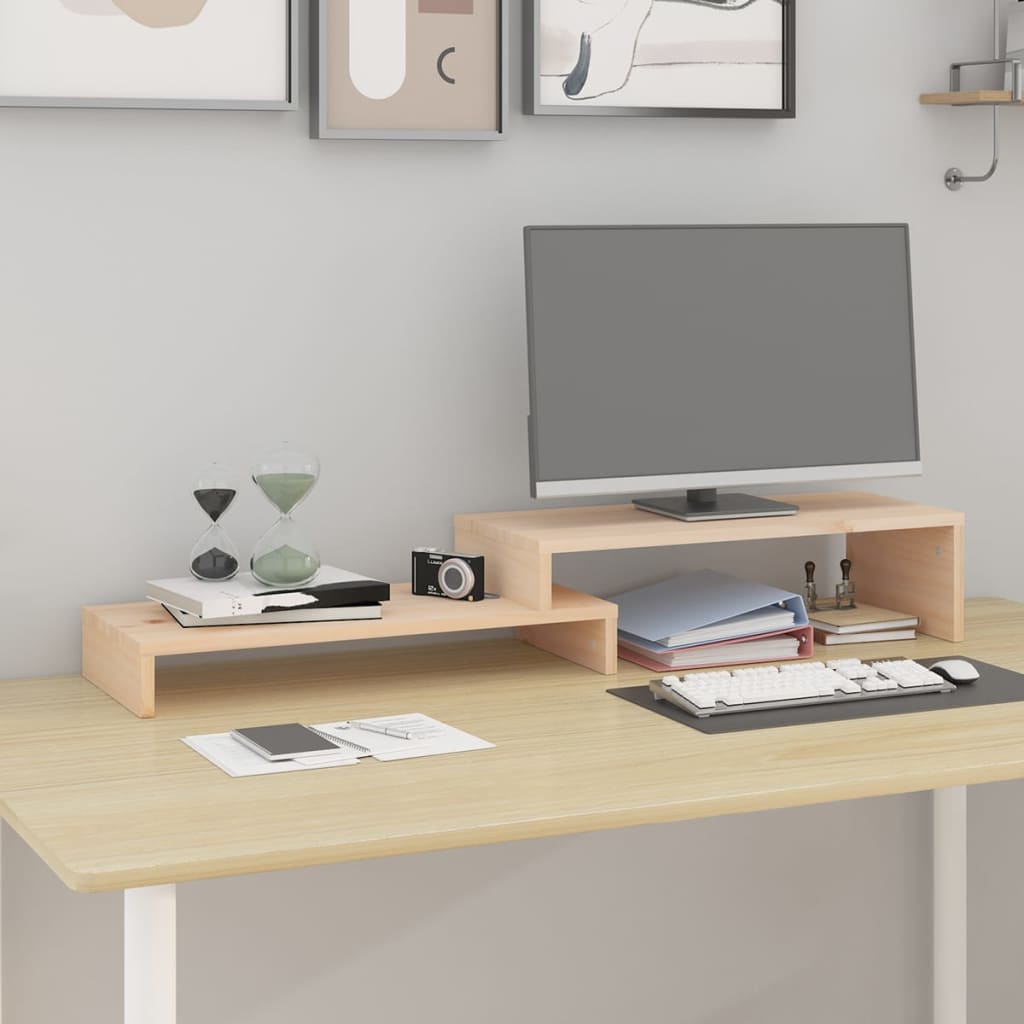 Support pour moniteur (52-101)x22x14 cm, pin massif
