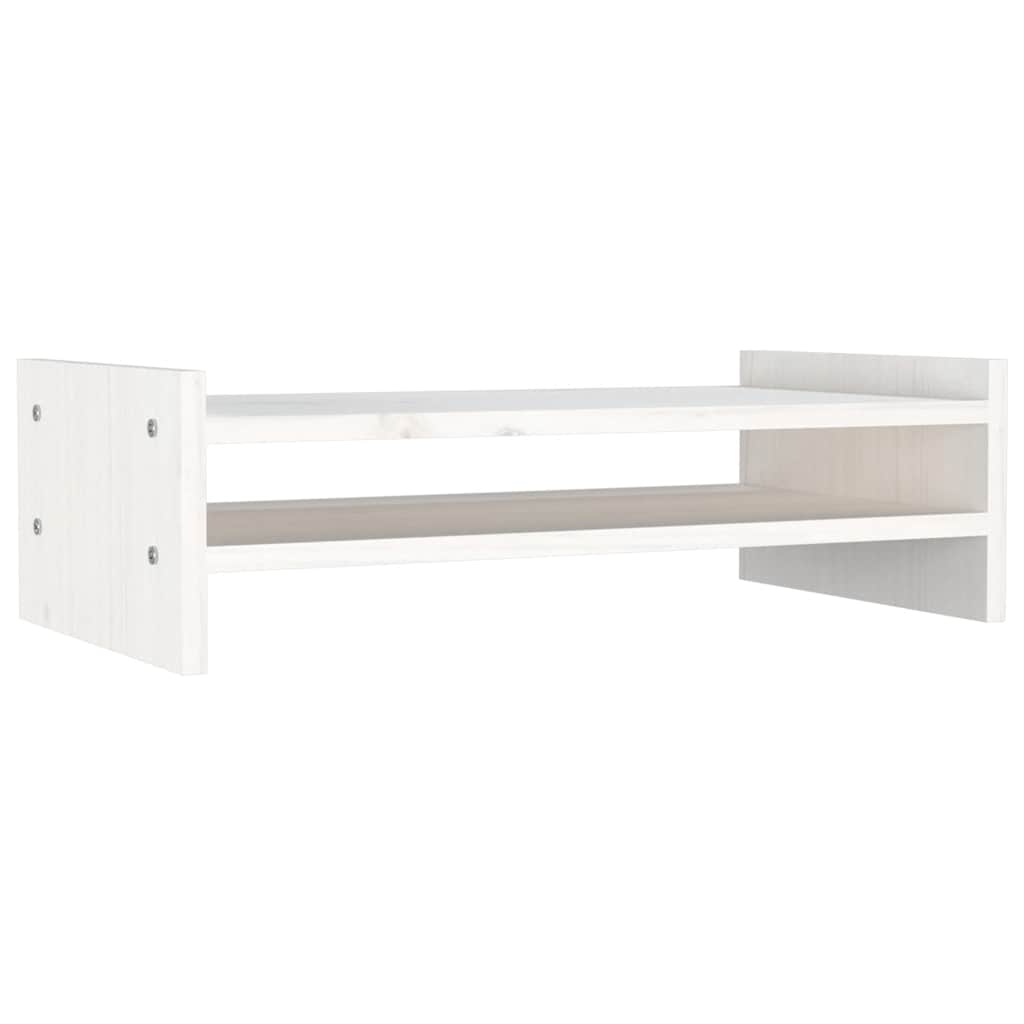 Support d'écran blanc 50x27x15 cm pin massif