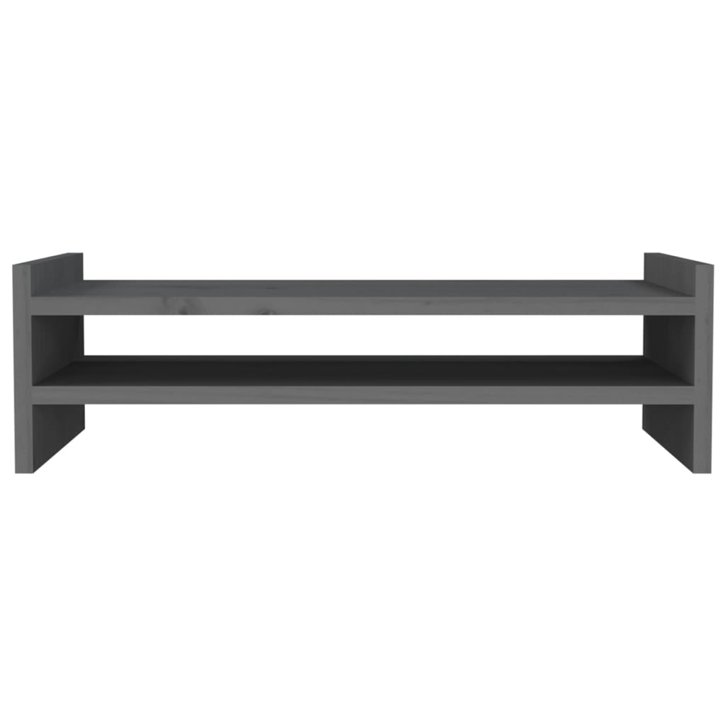 Rehausseur d'écran gris 50x27x15 cm pin massif