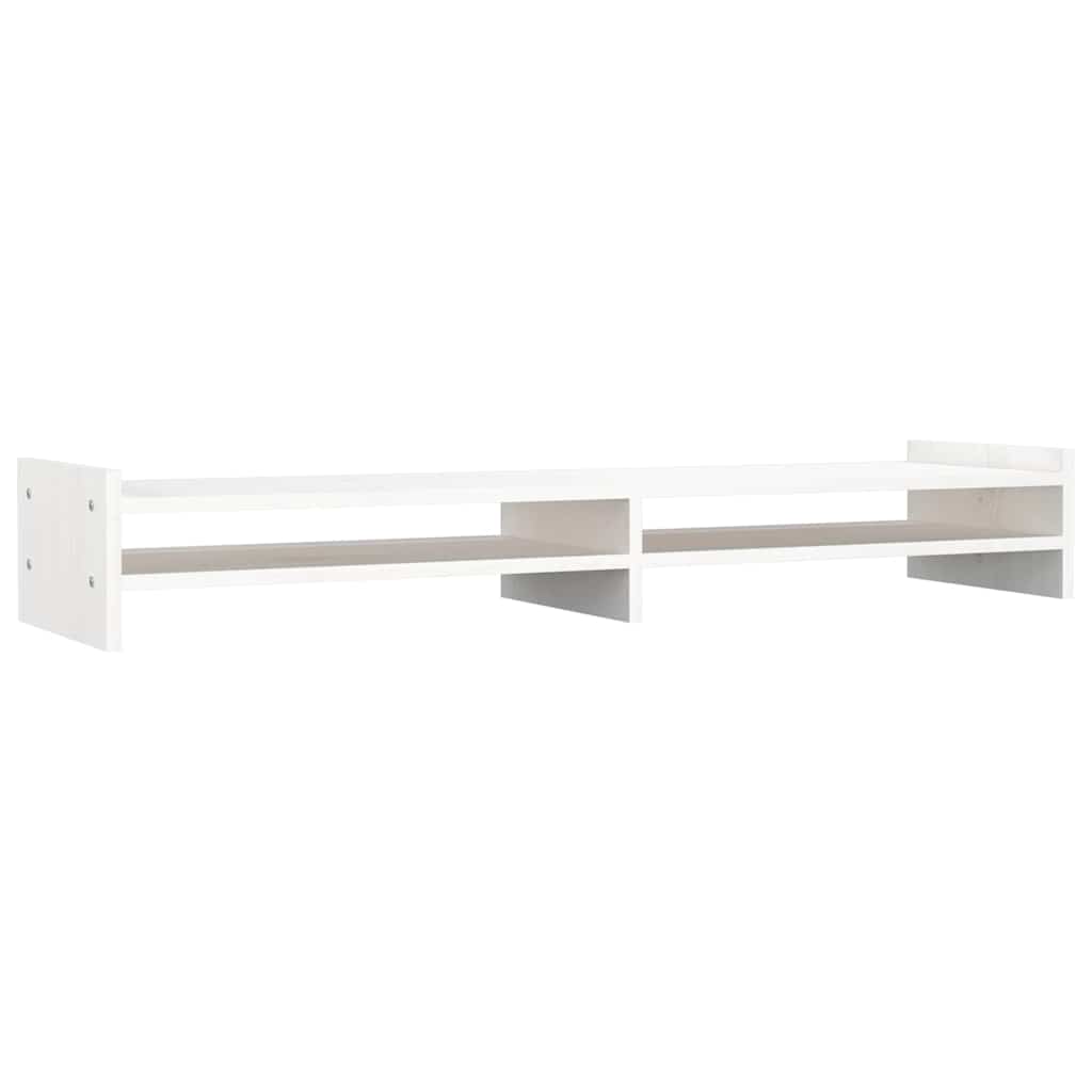 Support d'écran blanc 100x27x15 cm pin massif