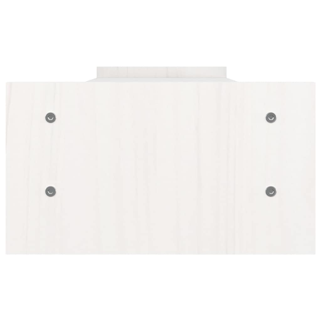 Support d'écran blanc 100x27x15 cm pin massif