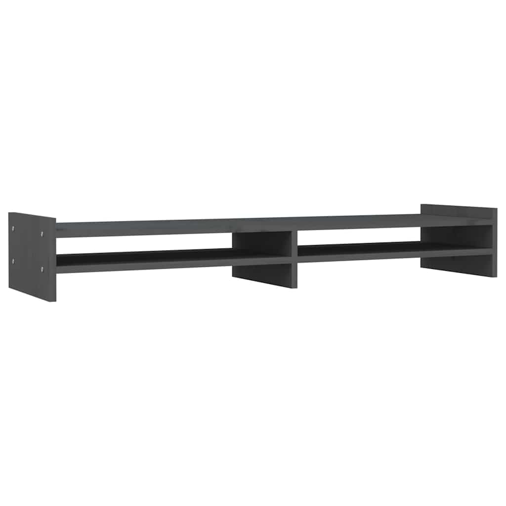 Support d'écran gris 100x27x15 cm pin massif