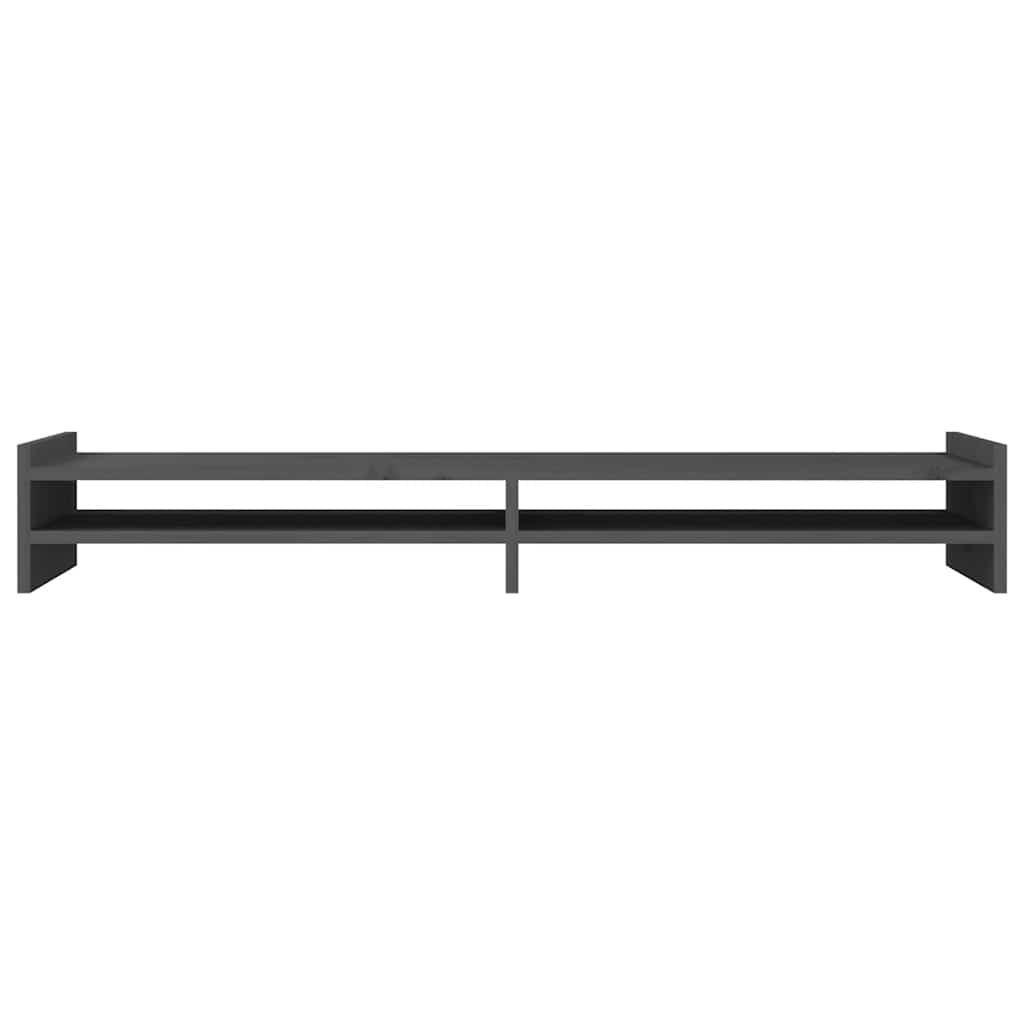 Support d'écran gris 100x27x15 cm pin massif