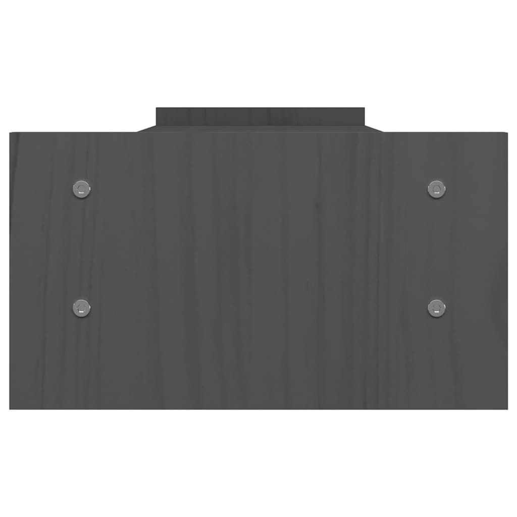 Support d'écran gris 100x27x15 cm pin massif